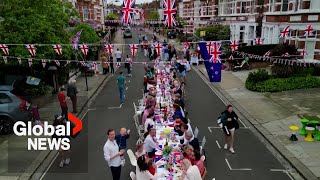 King Charles coronation: British street celebration has flags, champagne, food