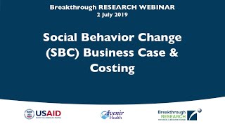 Social and Behavior Change Business Case and Costing