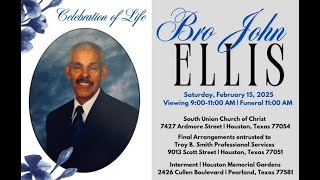 Celebrating The Life of Brother John Ellis, Elder Emeritus