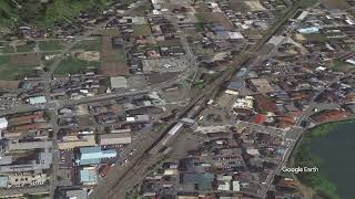 Google Earth　　江原駅（兵庫県）　山陰本線　えばら