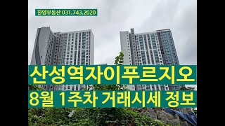 산성역 자이푸르지오 8월 1주차 매매 전세 월세 시세 / 한양공인중개사사무소