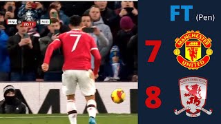 MU vs Middlesbrough 2022 - FA Cup - Penalti CR7 tidak gol