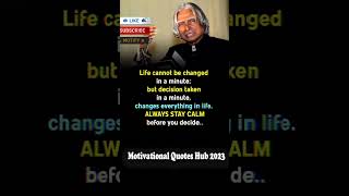 life can't change in a minute Apj abdul kalam Quotes#Shorts