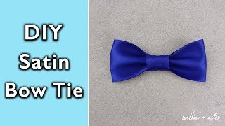 How to make a DIY Satin Ribbon Bow Tie, no sew