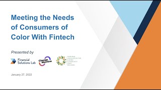 Meeting the Needs of Consumers of Color with Fintech Event