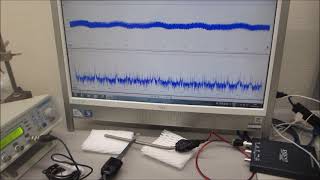 メガヘルツの超音波発振制御プローブ（超音波の送受信テスト）