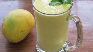 Mango Lassi - Low Fat Mango Lassi Recipe - Skinny Mango Yogurt Smoothie - Low Calorie Indian Recipes
