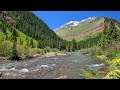 4k mountain spring ambience mountain river nature sounds peaceful nature scene white noise