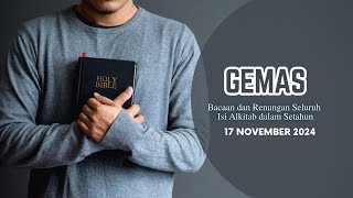 Gemas 17 November 2024 - Gerakan Membaca Seluruh Isi Alkitab dalam Setahun