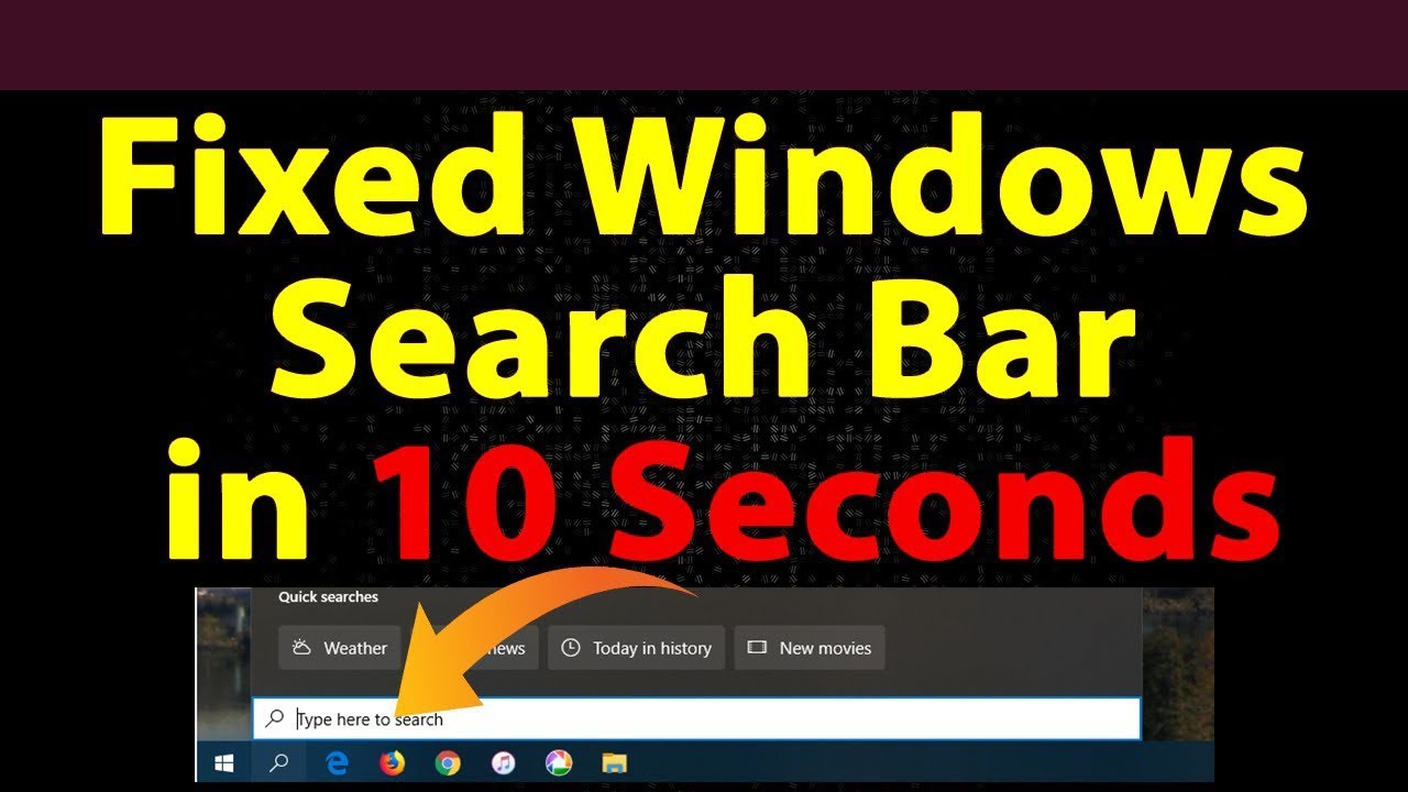 How To Fix Search Bar Not Working In Windows 10 , Windows Search Bar ...