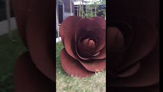 how to get an amazing artwork about corten steel rose sculpture