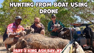 KING ASH BAY PART 2- Finding champion boars out of the boat with the drone & territory day fireworks