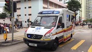 Ambulance A185 Responding 緊急輔助醫療救護服務 長沙灣救護站去A185號救護車