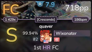 Wixonater | dj TAKA - quaver [Crescendo] +HR 99.94% (#2 718pp FC) - osu!