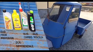 ape car50 OLIO; quanti ne servono e dove si mettono