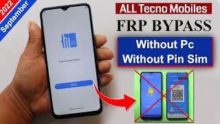 All Tecno Android 11 | 12 Frp Bypass/Remove Google Account Lock Without Pc New Method 2022 Sept.