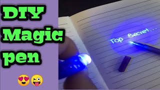 DIY Homemade magic pen/Magic pen making at home/Homemade invisible pen easily/ Secret message pen