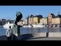 Central Stockholm to Södermalm. Relaxing bike ride. Experience a spring morning in Stockholm.