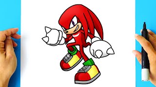 Como DESENHAR o KNUCKLES THE ECHIDNA do SONIC passo a passo facil - Como DIBUJAR a KNUCKLES de SONIC