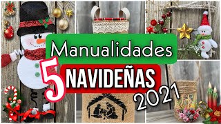 5 MANUALIDADES NAVIDEÑAS CON LATAS/Arranjo Natalino Feito Com Latas/Christmas DIY 2021