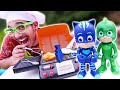 Un picnic para los Héroes en Pijama. ¿Quién tiene hambre? Play Doh cocina con PJ Masks.