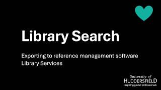 Exporting references in Library Search