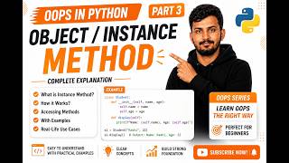 Object & Instance Method in Python 🚀 | OOPS Part 3 | pythonkashi