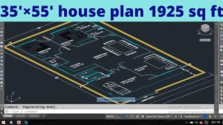 1925 sq ft house plan | 35x55 house plan east facing | 214 sq yard | CVLdesign