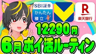 🎪6月は12290p🌸ポイ活ルーティンいくー💎クレカ積立即売りと🌷銀行ぐるぐる！🚀ポイ活おすすめ クレジットカード