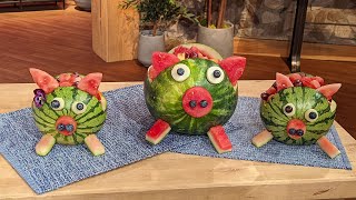 Serve Up Your Summer Fruit Salad in This Adorable Pig-Shaped Watermelon Bowl