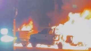 Fiery Woodland Hills crash caught on camera