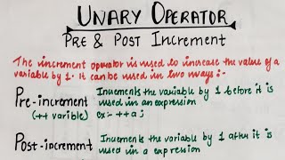 Unary operator in Java | Part-1 | Pre & Post Increment | (Hindi) | lec-17 | @TheCodeBeat