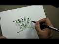 calligraphy drill using marvy le plume ii olive green