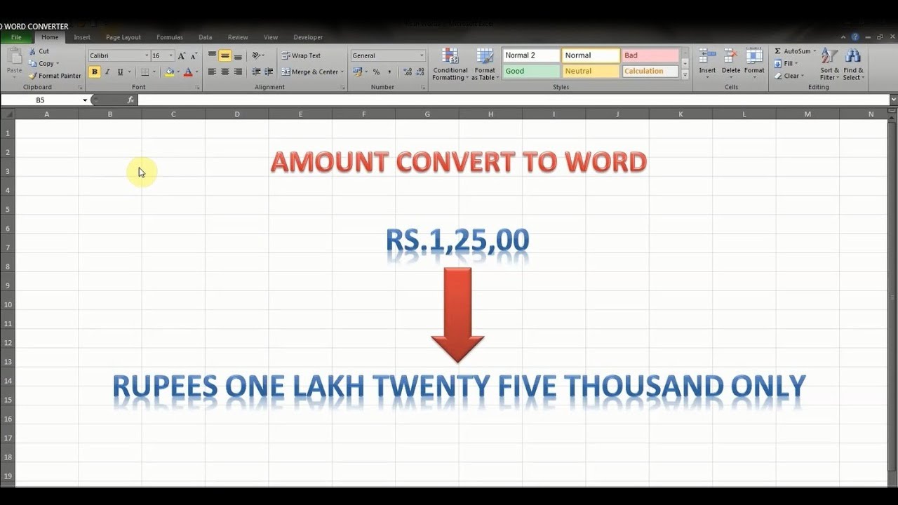 Convert Numbers Into Words Excel Formula