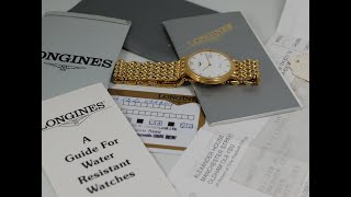 1990 1991 Longines Flagship men's vintage watch with box and papers.  Model reference 7122