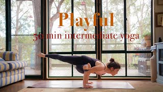 50 Min Intermediate to Advanced Yoga | Playful Vinyasa | Full body mobility, strength and balance