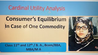 # 15 Consumer Equilibrium - In Case of One Commodity