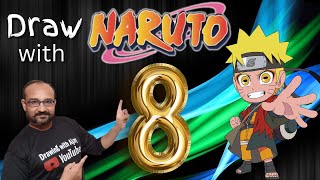 WOW ! How To Draw NARUTO Easy ( with number 8 )
