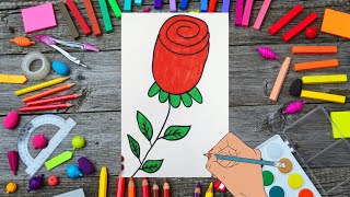 How to draw a rose//how to draw a simple rose #rose #colour #drawing