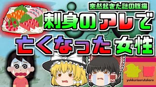 【1993年神奈川】謎の腹痛で突然亡くなった妻…その原因は刺身にもついていた身近なものだった【ゆっくり解説】