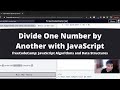 Divide One Number by Another with JavaScript (Basic JavaScript) freeCodeCamp tutorial