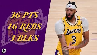 Anthony Davis 36 pts 16 rebs 3 blks vs Wolves 24/25 season