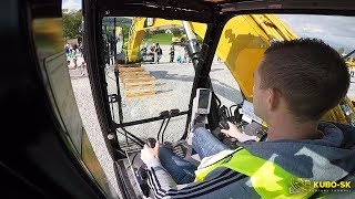 CAT 326F crawler excavator from cab view | Cat Operator Challenge Slovakia 2017