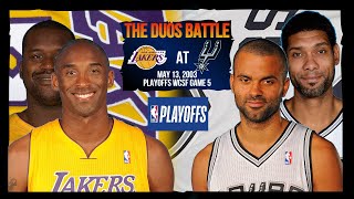 Kobe & Shaq vs Parker & Duncan - Los Angeles Lakers at San Antonio Spurs - 2003 Playoffs WCSF Game 5