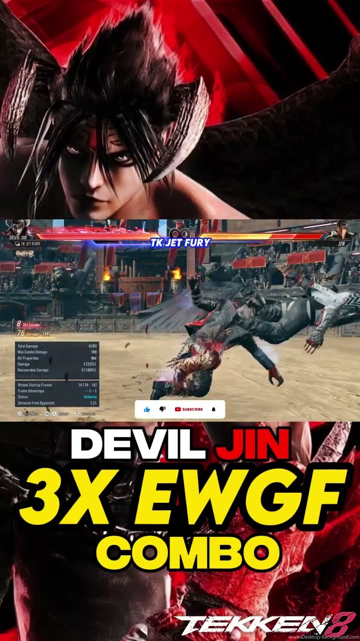 Tekken 8 Devil Jin 3X EWGF Combo - YouTube