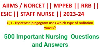 MOST IMPORTANT MCQs for AIIMS/NORCET || aiims previous year question paper || mppeb|| rrb|| esic ||