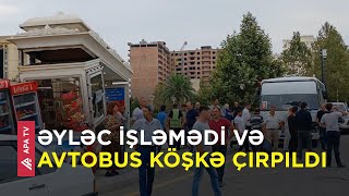 Gəncədə sərnişin avtobusu dayanacağa çırpılıb, xəsarət alan var – APA TV