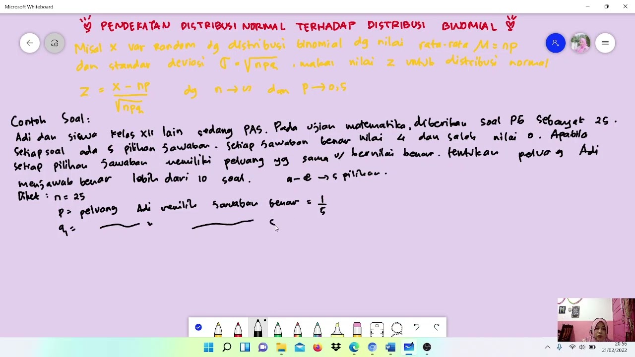 Pendekatan Distribusi Normal Terhadap Distribusi Binomial (B) - YouTube