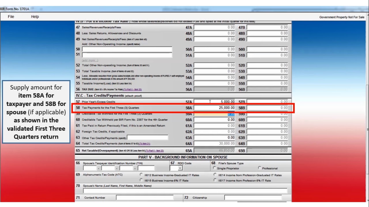 How To Fill-out Offline EBIRForms And BIR Form No. 1701A - YouTube