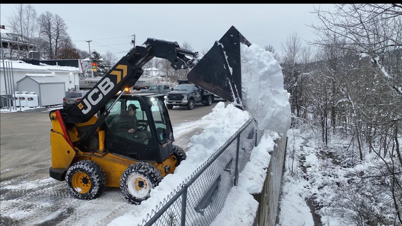 Snow Removal With Skid Steer Youtube